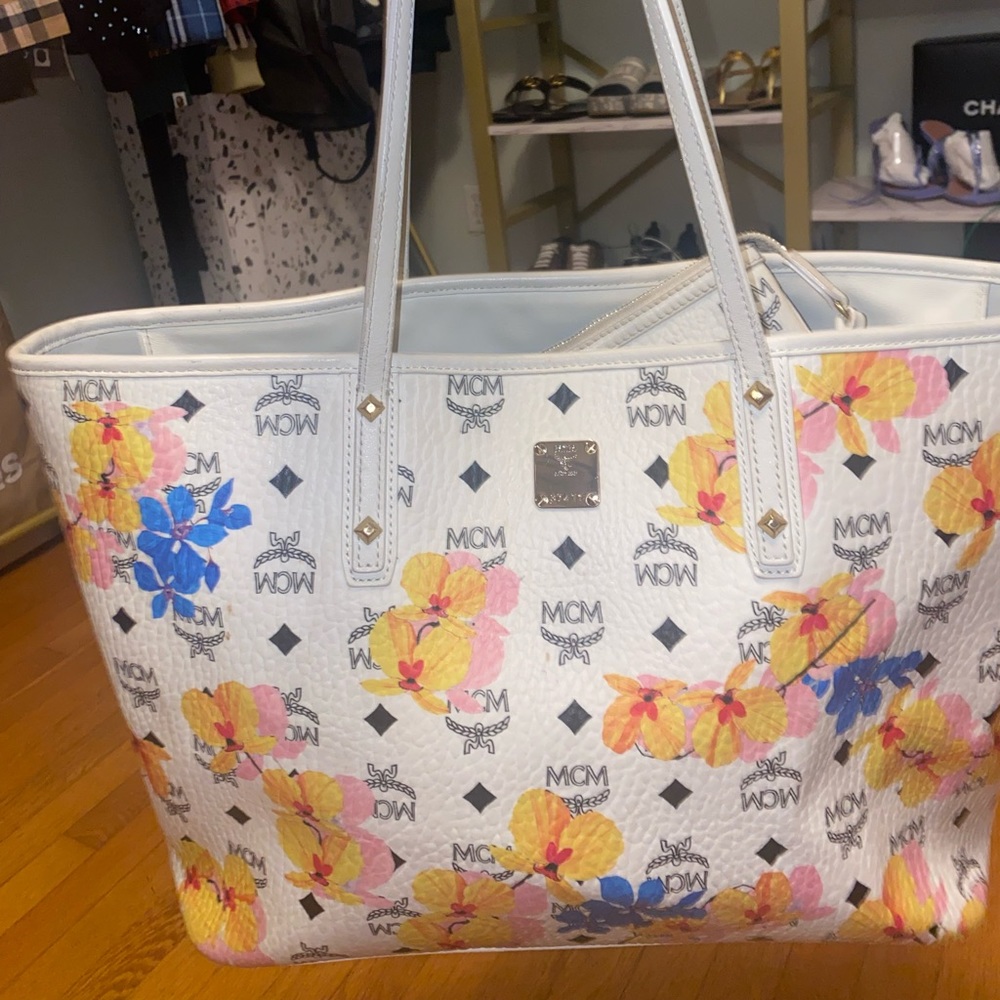 MCM tote with matching wristlet wallet!